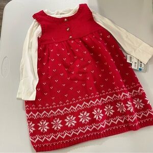 Carter's Red and White Knit Dress